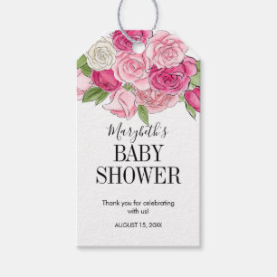 Étiquette cadeau Rose Baby shower rose