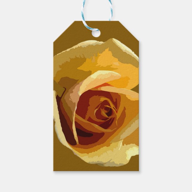 Étiquette cadeau Rose Jaune (Devant)
