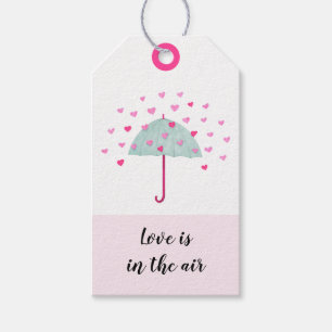 Étiquette cadeau Rose pastel et Menthe Cœurs de pa