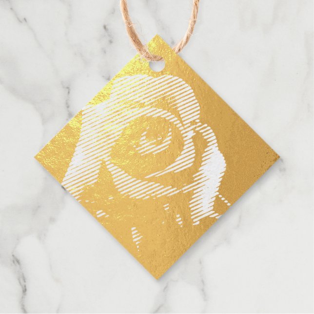 Étiquette-cadeau Rose rouge peinte à l'huile (Devant)