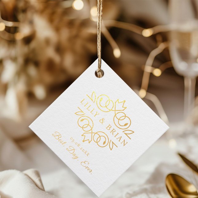 Étiquette-cadeau Royal, Elegant, "Best Day-Ever" Mariage (Créateur téléchargé)