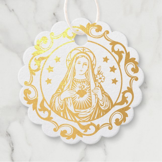 Étiquette-cadeau Sainte Vierge Marie Religieuse Mère (Devant)