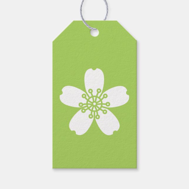 Étiquette cadeau Sakura Charmant en Péridot (Devant)