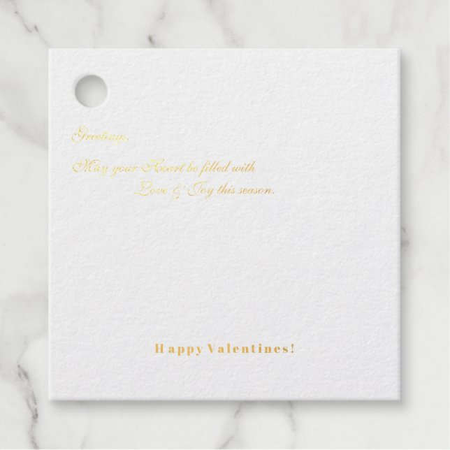Étiquette-cadeau Salutations ! Joyeuse Saint-Valentin (Devant)