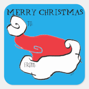 Étiquette cadeau Santa Hat
