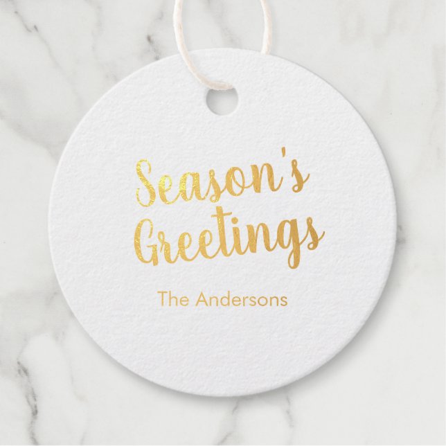 Étiquette-cadeau Script Bonnes Fêtes élégant (Devant)