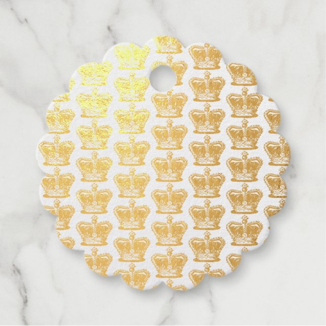 Étiquette-cadeau Script de pinceau vintage Golden Crowne (Devant)