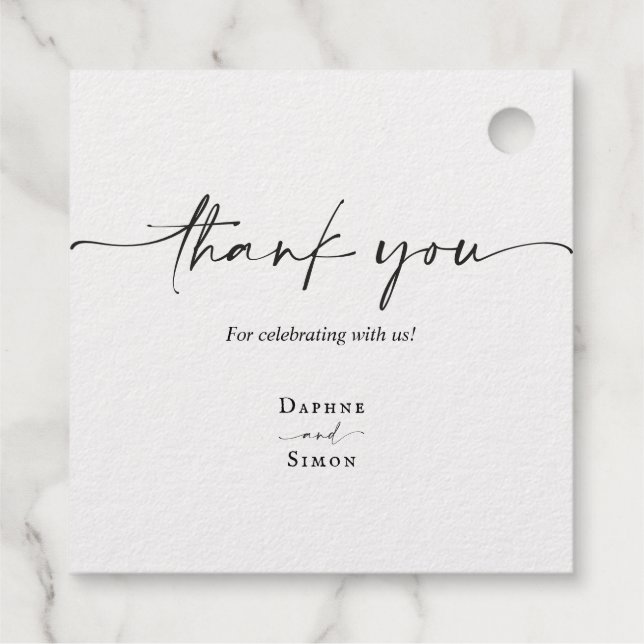 Étiquette-cadeau Script minimaliste ELLE (Dos)