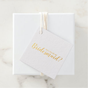 Étiquette-cadeau Serez-Vous Ma Femme D'Accueil ? Élégante huile d'o