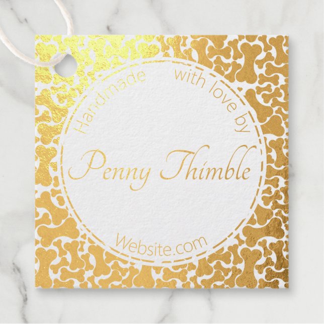 Étiquette-cadeau service de chien animal de compagnie déplier les é (Devant)