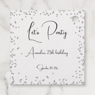 Étiquette-cadeau Silver Sparkles entièrement personnalisable Faison