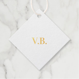 Étiquette-cadeau Simple couleur unie ajouter nom texte monogramme