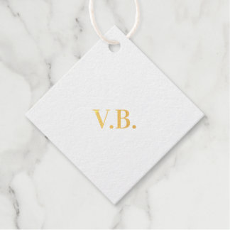 Étiquette-cadeau Simple couleur unie ajouter nom texte monogramme