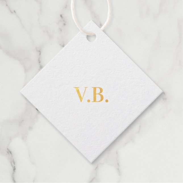 Étiquette-cadeau Simple couleur unie ajouter nom texte monogramme   (Devant)