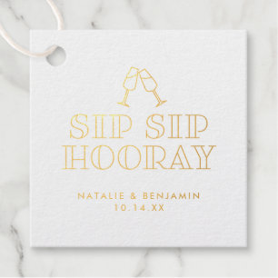 Étiquette-cadeau Sip Hooray Champagne Toast