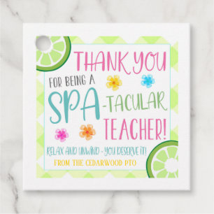 Étiquette cadeau Spa enseignant
