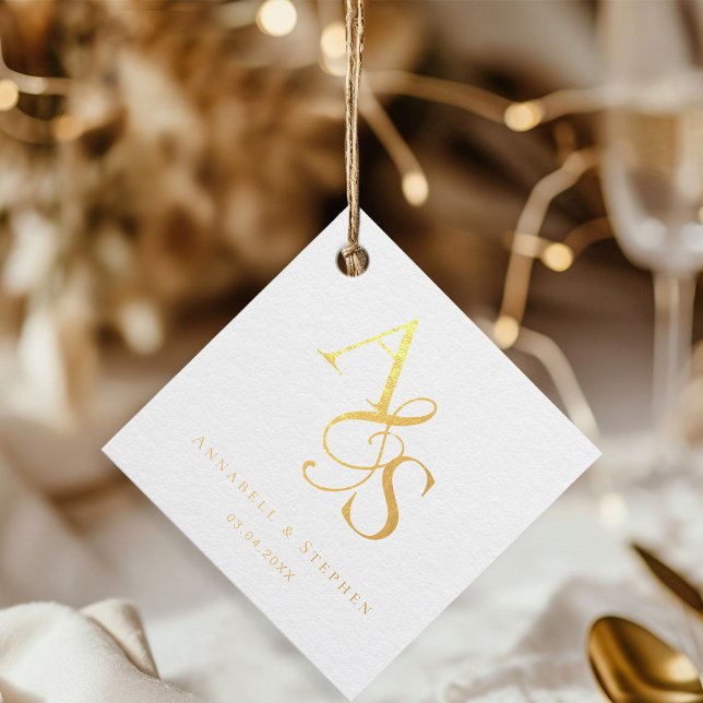Étiquette-cadeau Spécifique Au Client, Élégant, Classique, Monogram (Créateur téléchargé)