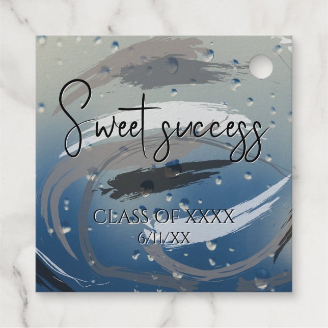 Étiquette-cadeau Succès de coup de pinceau noir, blanc et gris mode (Dos)