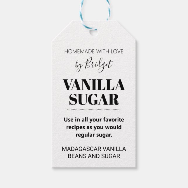 Étiquette Cadeau Sucre Vanille 001 (Devant)