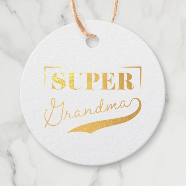 Étiquette-cadeau Super grand-mère (Devant)