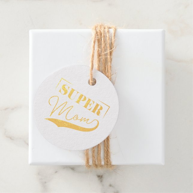 Étiquette-cadeau Super Maman (Avec boite)