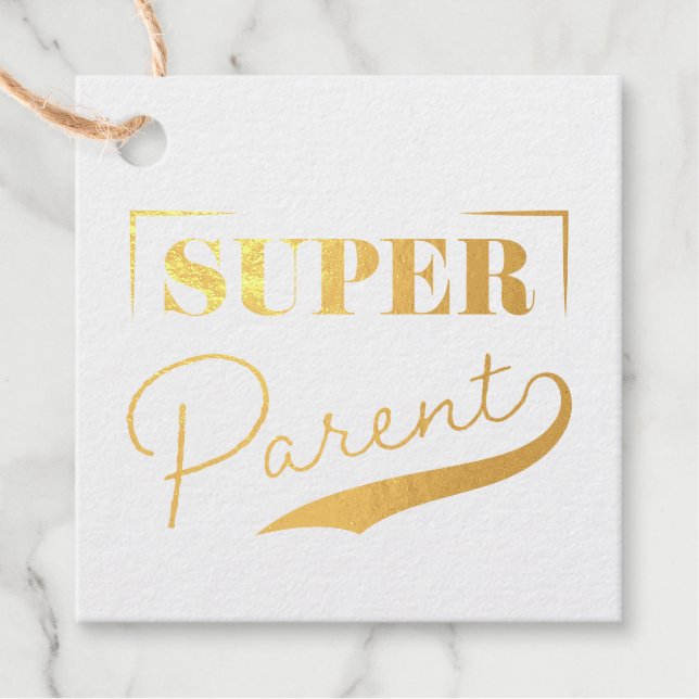 Étiquette-cadeau Super parent (Devant)
