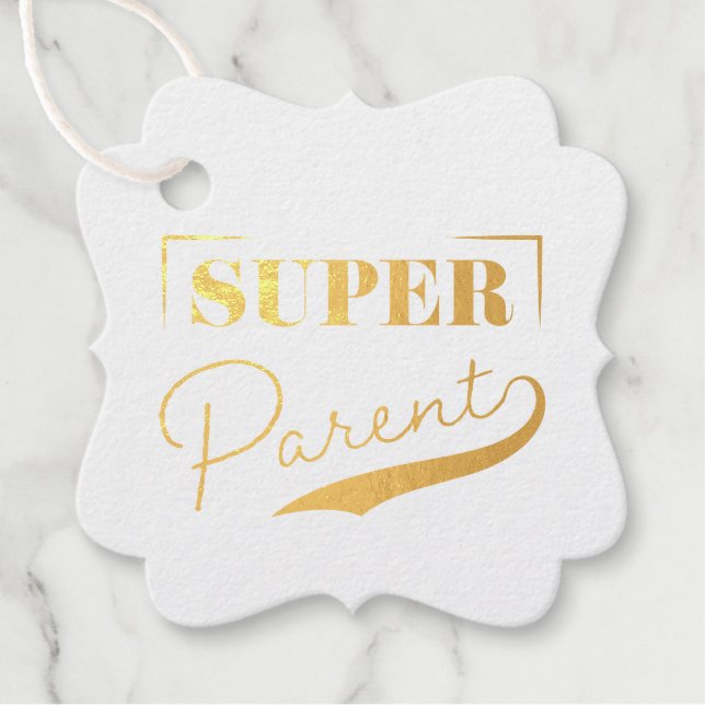 Étiquette-cadeau Super parent (Devant)