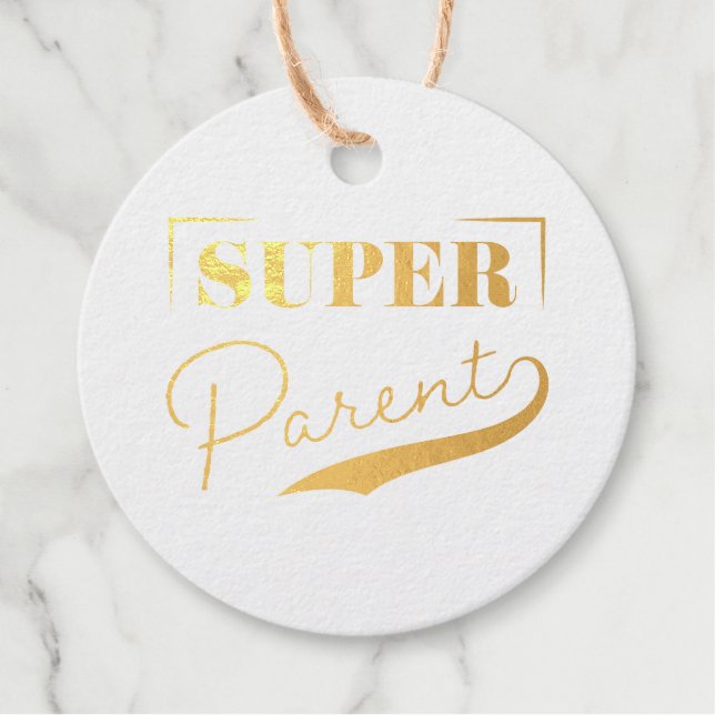 Étiquette-cadeau Super parent (Devant)