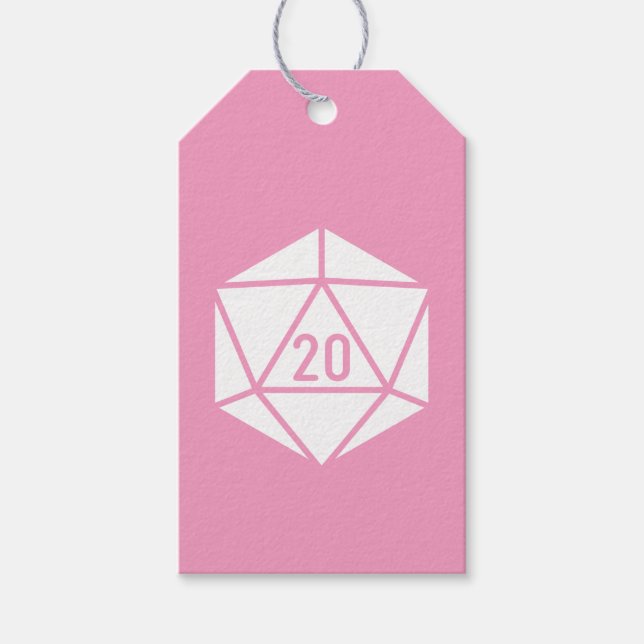 Étiquette Cadeau Tabletop Chic en Rose Pâle (Devant)