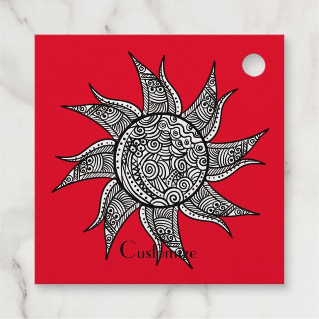 Étiquette-cadeau Tatouage de henné Sun Thunder_Cove (Dos)