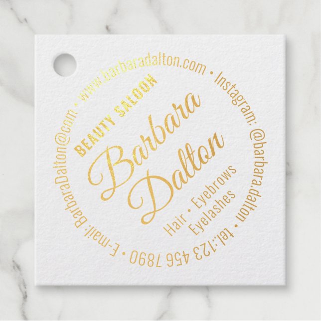 Étiquette-cadeau Terracotta Ocher Or Beige (Devant)