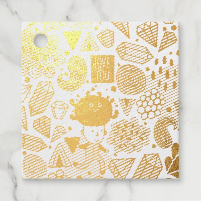 Étiquette-cadeau Tête folle (Devant)