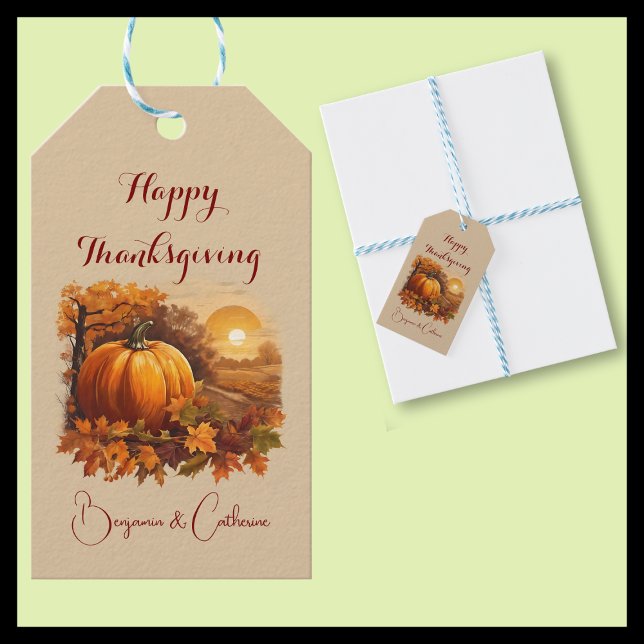 Étiquette cadeau thème citrouille saison automne (Créateur téléchargé)