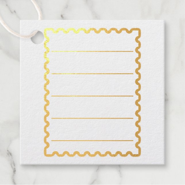 Étiquette-cadeau Timbre de journal indésirable avec lignes (Devant)