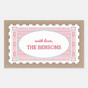 Étiquette cadeau Timbre Postage vintage