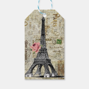 Étiquette cadeau Tour Eiffel vintage Paris