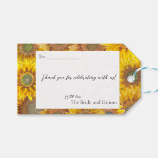 Étiquette cadeau Tournesols peints à la main
