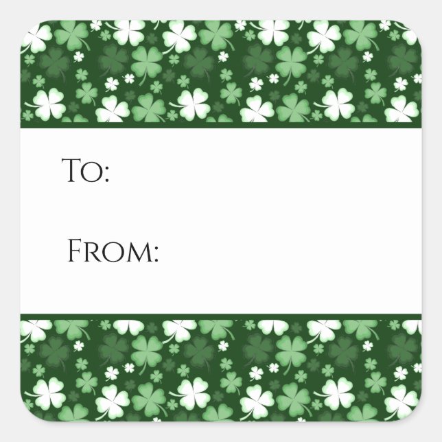 Étiquette cadeau trèfles de la Saint-Patrick (Devant)