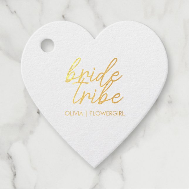 Étiquette-cadeau Tribe de mariée | Fleur Mariage Fille Moderne (Devant)