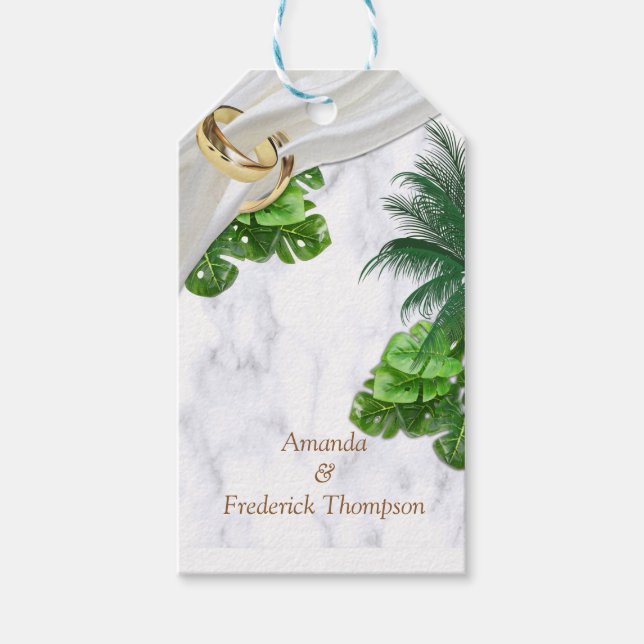 Étiquette cadeau tropical romantique (Devant)