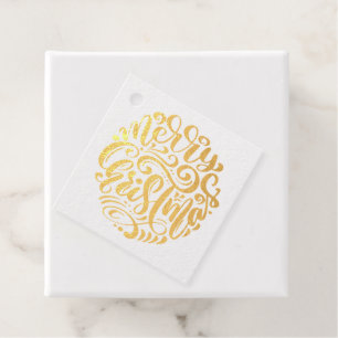 Étiquette-cadeau Typographe de Merry Christmas