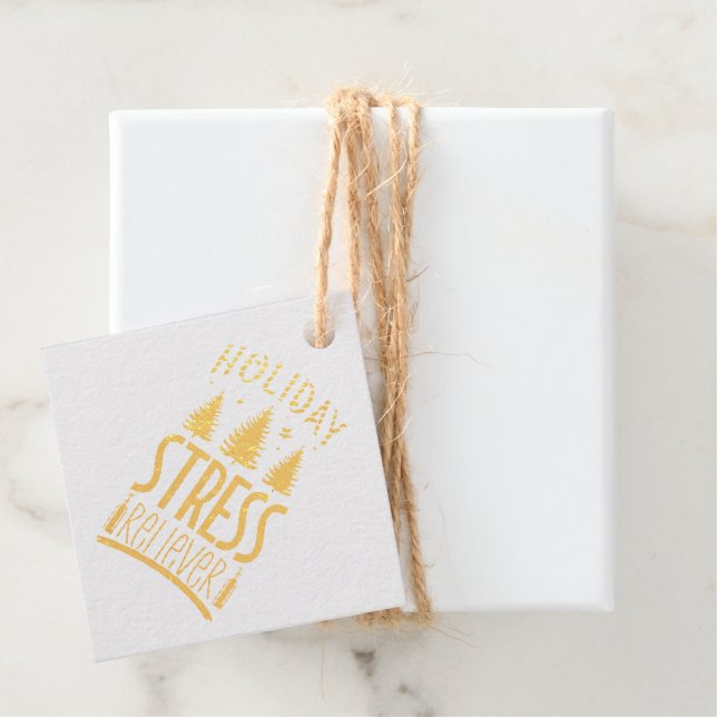 Étiquette-cadeau Vacances Stress Reliever Gold (Avec boite)