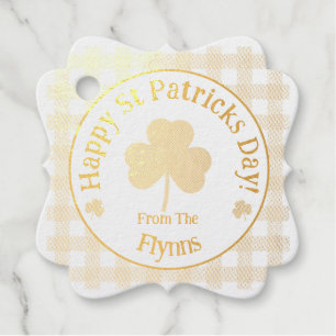 Étiquette-cadeau Vérifiez le trèfle de la Saint-Patrick NOM