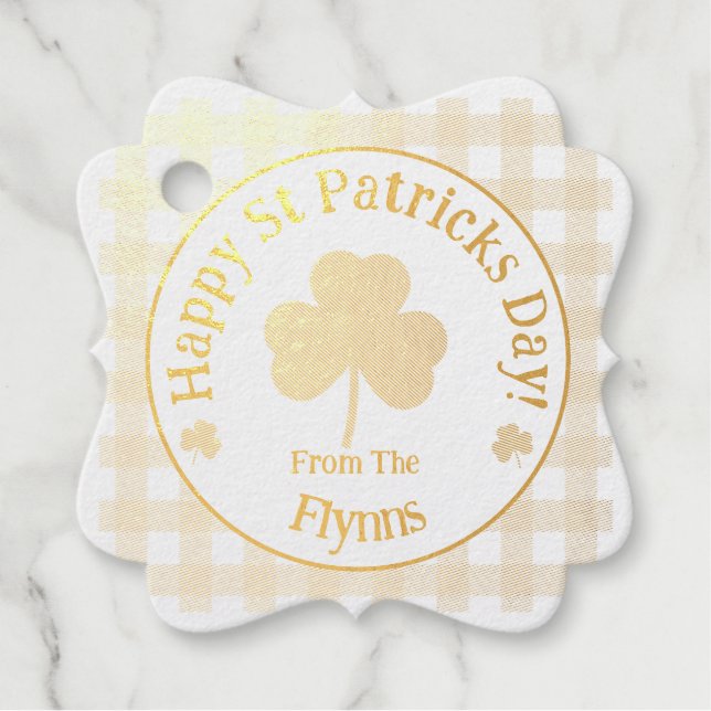 Étiquette-cadeau Vérifiez le trèfle de la Saint-Patrick NOM (Devant)