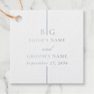 Étiquette-cadeau Véritable Mariage Minimaliste Monogramme Feuille d