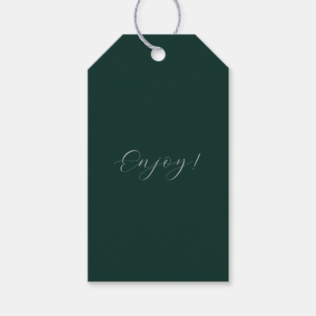 Étiquette cadeau vert "Enjoy" (Devant)