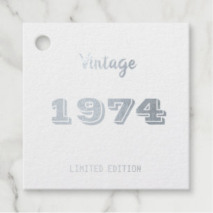 Étiquette-cadeau Vintage 1974 édition limitée 50e anniversaire
