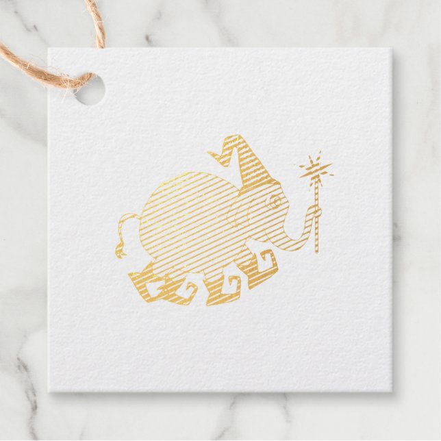 Étiquette-cadeau Wizard Elephant (Devant)
