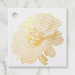 Étiquette-cadeau Zinnia Orange Fleur Sauvage Floral Naturel