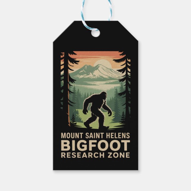 Étiquette Cadeau Zone de Recherche de Bigfoot du M (Devant)